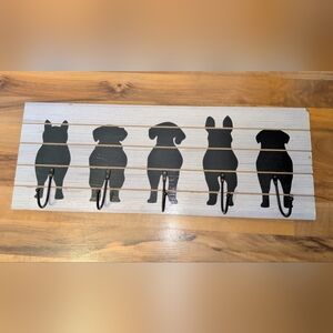 Charming Black Dog Silhouette Wall Hooks